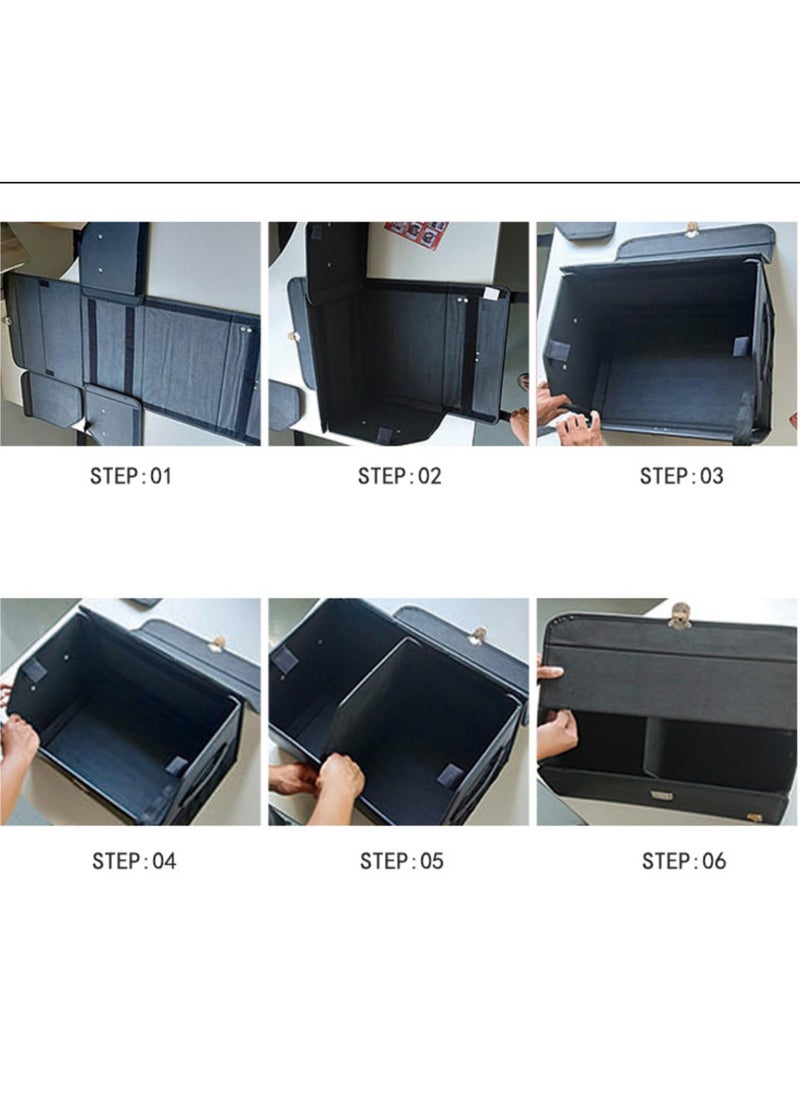 Manful Outdoor Foldable Car Trunk Storage Box Brown, Car Storage Box, Thick Leather Storage Box Storage Box, Foldable  - Image 4