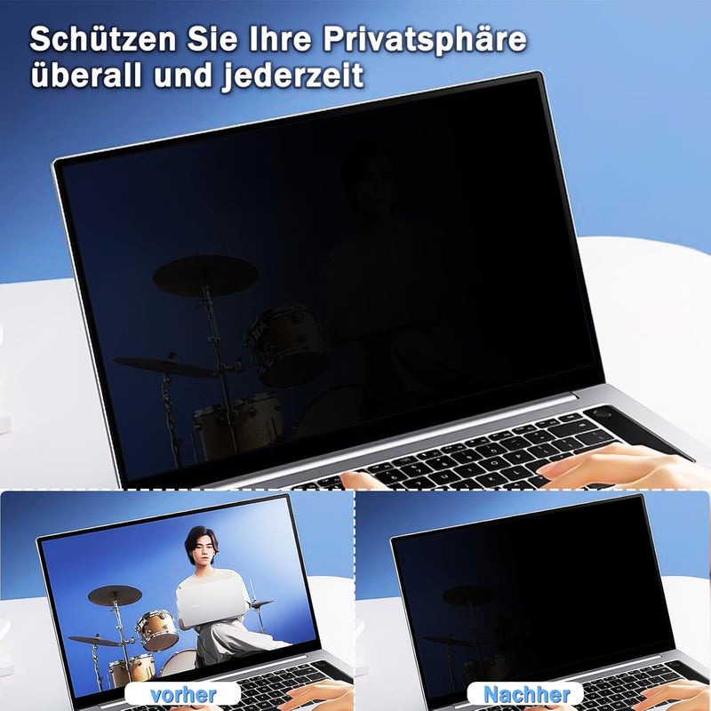 STARY Privacy Screen 17.3 Inch Aspect Ratio 16:9, Anti Blue Light Anti-Glare Screen Protector, Removable Privacy Screen Protector Privacy Filter Compatible with Lenovo/HP/Dell/Acer/Samsung/Asus - Image 3
