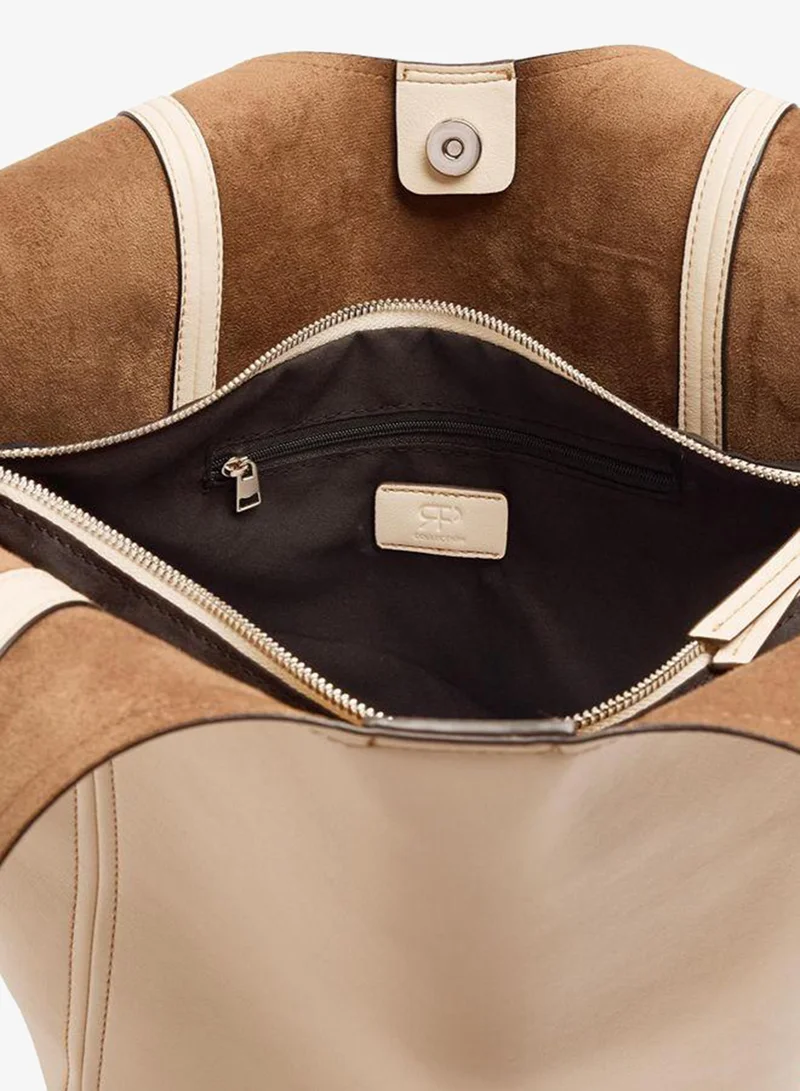 Parfois White Shopper Bag With Topstitching for Women | Best Price UAE