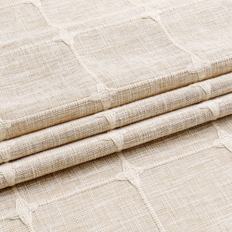 Mitovilla Boho Farmhouse Startain Stain مجموعة حديثة من الكتان القطن النسيج الستائر دش للدش لصالح حمام ريفي محايد تان البوهيمي البوهيمي روفات 72 × 72 - Image 3