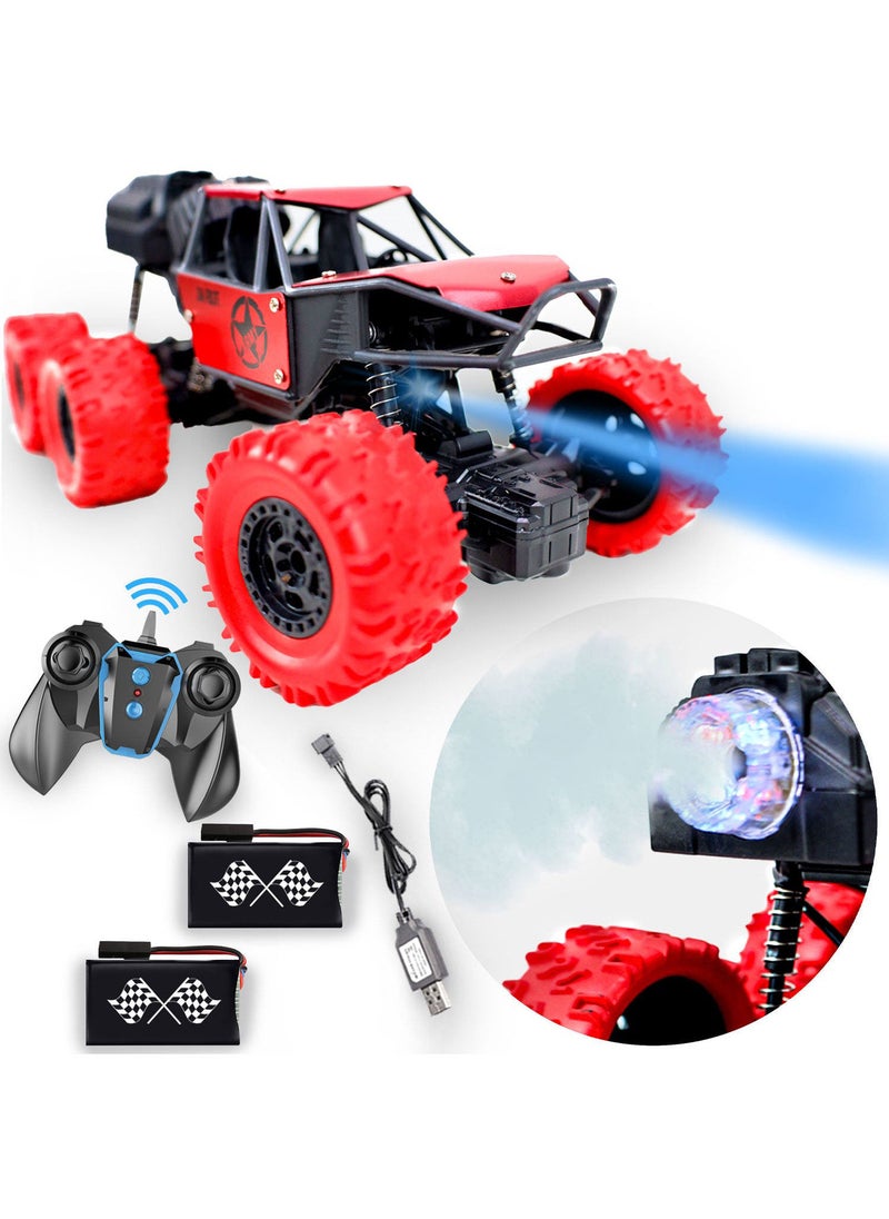 KIDWALA 6X6 Remote Control Spray Car with LED Lights and Rechargeable Battery Toys for Boys - Image 1