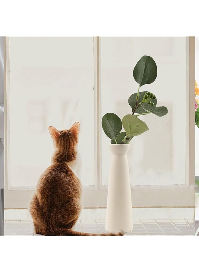 إيروريكس مجموعة مزهريات سيراميك مكونة من 3 قطع من عشب البامباس المجفف مزهريات ديكورية عصرية للمنزل والمطبخ وغرفة المعيشة وطاولة العشاء ورف للمكتب 3 قطع باللون البيج - Image 5