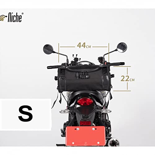 Niche Stackable Tail Bag, Three sizes, Motorcycle Rear Seat Bag with Waterproof Rain Cover, Motorbike Travel Luggage, Zipper closure, Large Capacity-22L - Image 5
