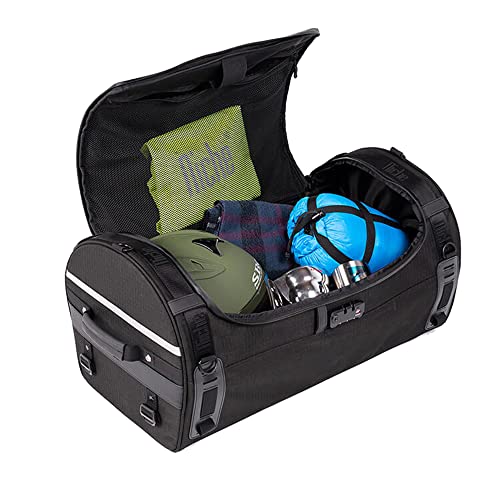 Niche Stackable Tail Bag, Three sizes, Motorcycle Rear Seat Bag with Waterproof Rain Cover, Motorbike Travel Luggage, Zipper closure, Large Capacity-22L - Image 2