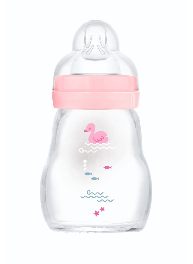 Mam Baby Feel Good Glass Bottle  Pink Sealife - Image 1