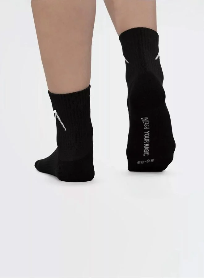 Wizard Pack of 3 - Black Short Crew Dry Touch Socks