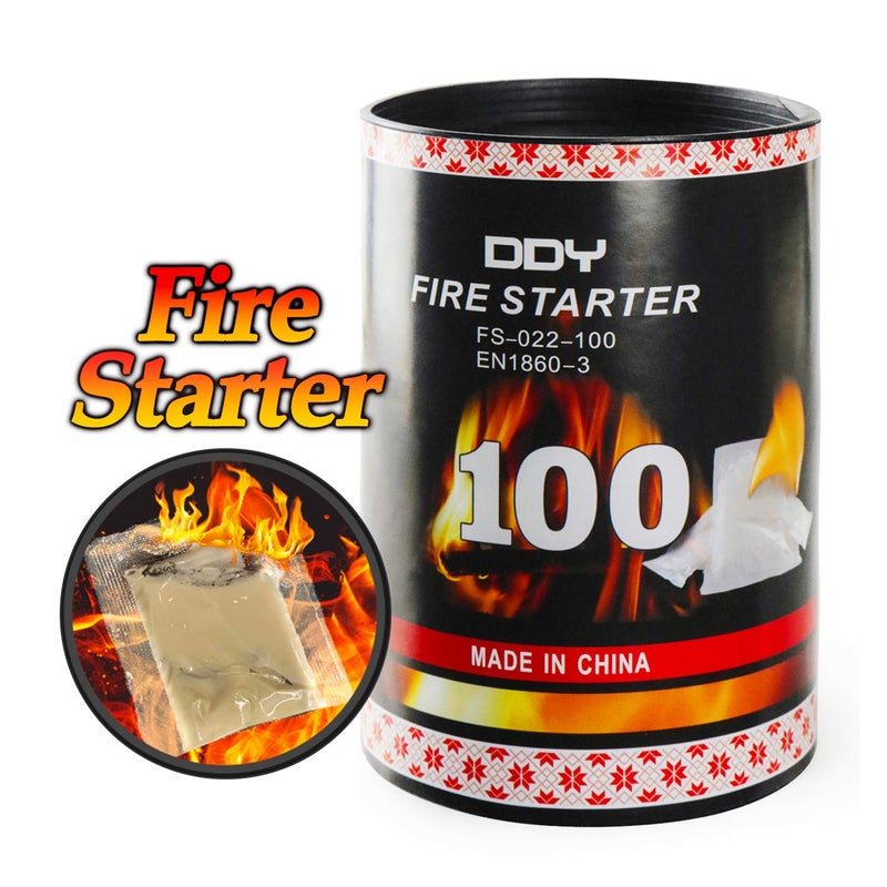 100 Pack Quick Fire Startersï¼ŒWax Cups Waterproof, Non Toxic Firelighter Natural Safe Cubes Burns up to 8 Min at Over 750Â° - 100%, Perfect for Fat Wood Stove Campfire, Start Charcoal Kit (Style1)