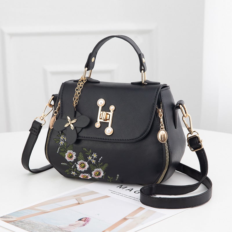 Simple Fashion Embroidered Bucket Bag 2023 Autumn New Portable Small Bag Sweet Lady Shoulder Messenger Bag - Image 5