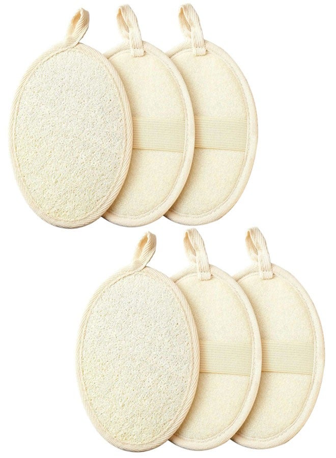 وهاواي 6PCS Natural Loofah Exfoliating Sponge Pads Facial Body Bath Shower Loofah Sponge Pad Exfoliating Scrubber Luffa Brush for Bath and Spa Beige - Image 1