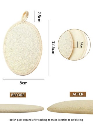 6PCS Natural Loofah Exfoliating Sponge Pads Facial Body Bath Shower Loofah Sponge Pad Exfoliating Scrubber Luffa Brush for Bath and Spa Beige - view 2