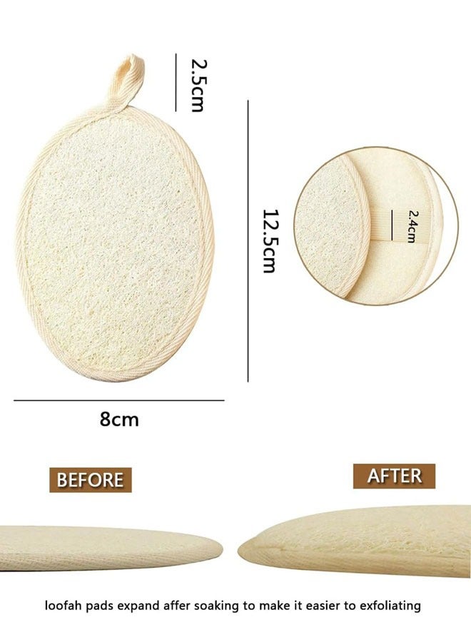 وهاواي 6PCS Natural Loofah Exfoliating Sponge Pads Facial Body Bath Shower Loofah Sponge Pad Exfoliating Scrubber Luffa Brush for Bath and Spa Beige - Image 2