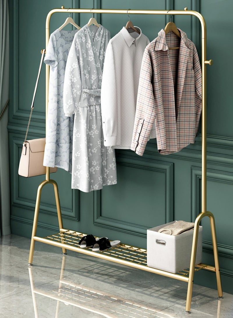 Merry Moments Modern Clothes Rack Garment Rack Clothing Rack Clothes Hangers Freestanding for Home Hotel Retail Metal Shelf Gold Colour H147xL120xW33 cm - Image 2