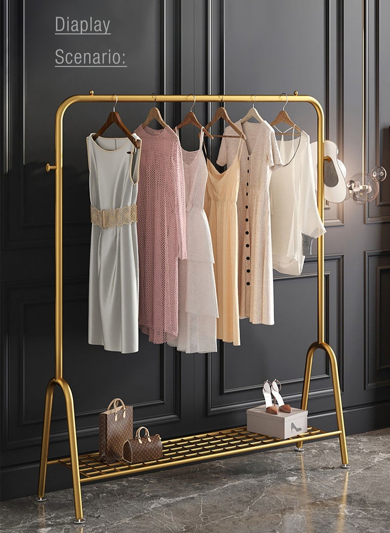 Merry Moments Modern Clothes Rack Garment Rack Clothing Rack Clothes Hangers Freestanding for Home Hotel Retail Metal Shelf Gold Colour H147xL120xW33 cm - Image 4