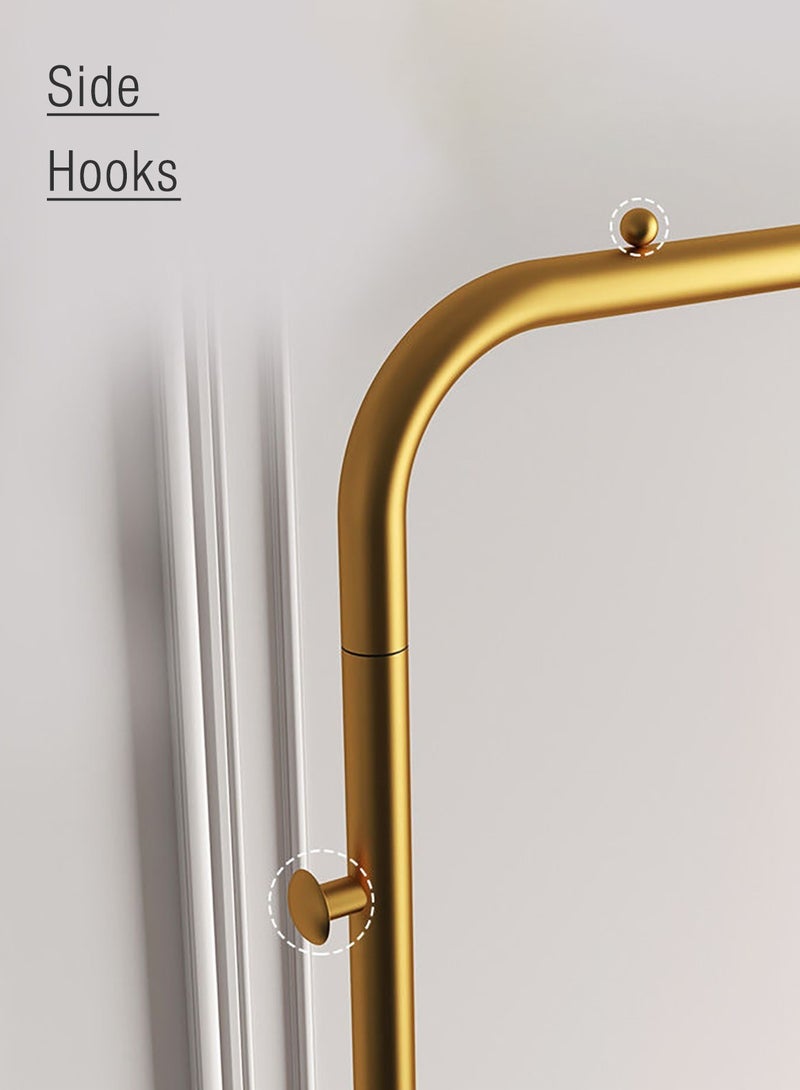 Merry Moments Modern Clothes Rack Garment Rack Clothing Rack Clothes Hangers Freestanding for Home Hotel Retail Metal Shelf Gold Colour H147xL120xW33 cm - Image 5