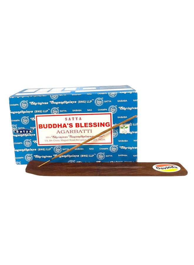 Govinda Govinda Incense Stick Holder Bundle with Satya Bangalore (BNG) Incense Sticks - 12 Boxes x 15 Grams (Buddha's Blessings) - Image 2