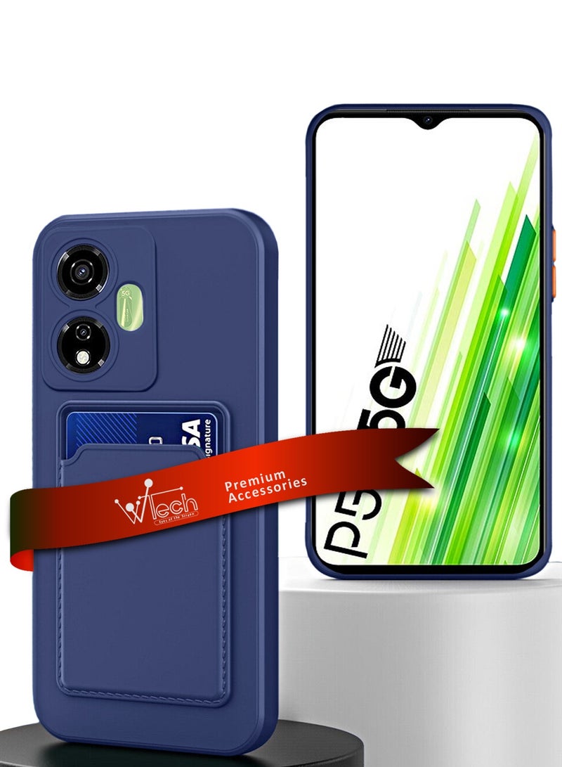 Wtech Silicone TPU With Card Holder Case Cover For Itel P55+ / P55 Plus 4G 2024 Navy Blue  - Image 1