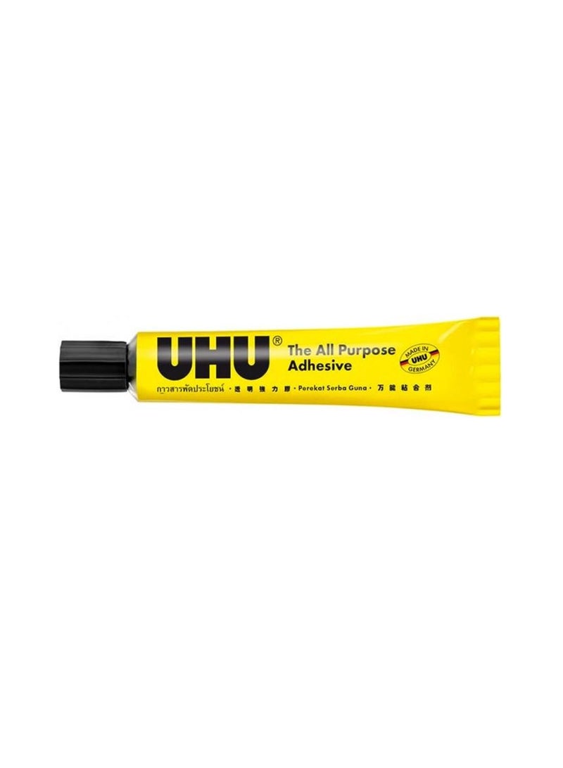 UHU 6-Pieces All Purpose Adhesive, 20 ml Yellow/Black - Image 2