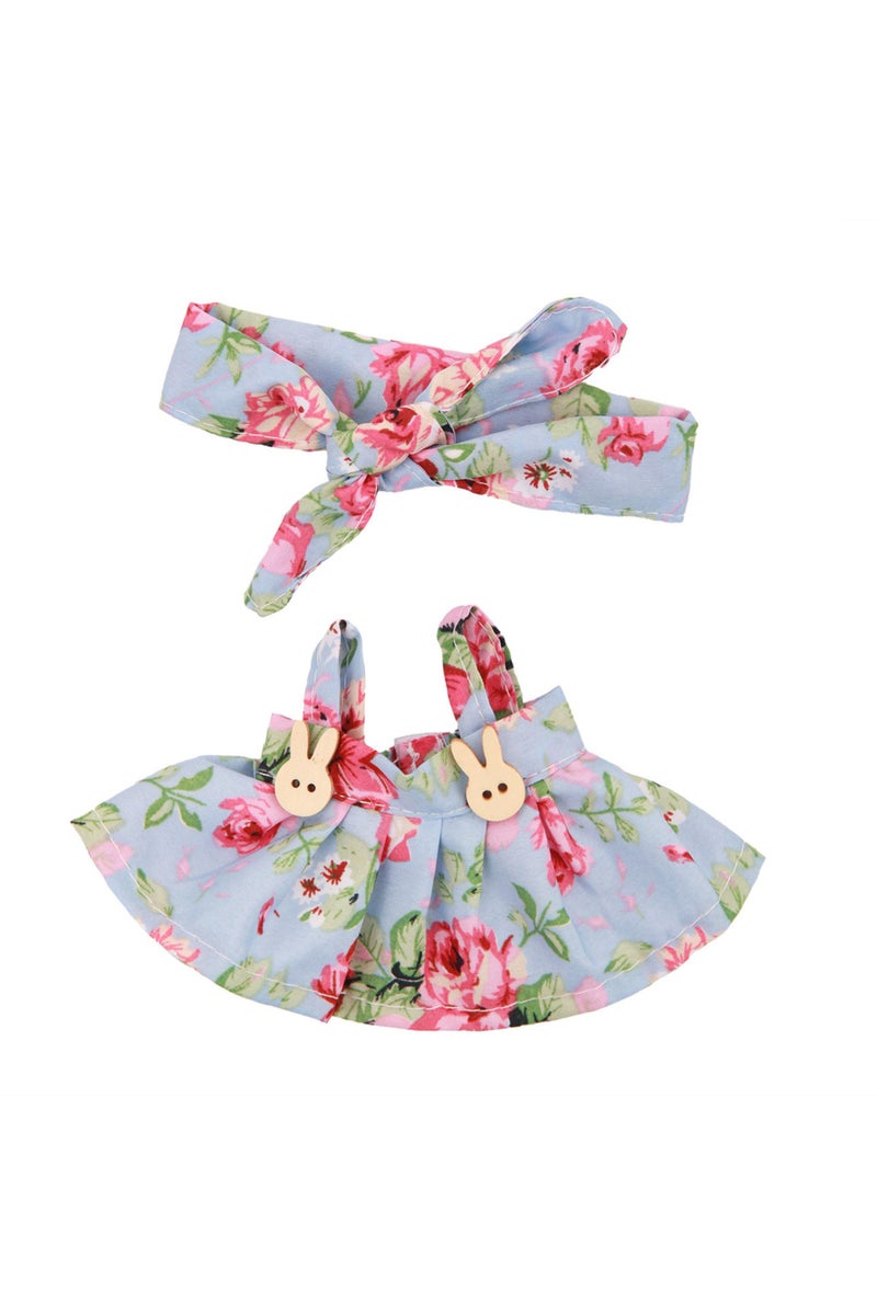 No Doll xm2189 Labubu Clothes For 15-17CM Doll Floral Skirt Halter Dress Hairband 2PCS/Pack Plush Co