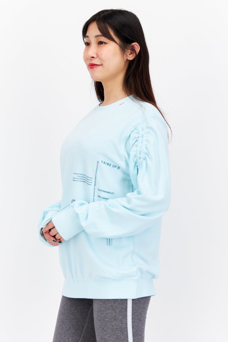 TRIBE OF 6 Women Round Neck Graphic Sweatshirt, Turquoise - Image 4
