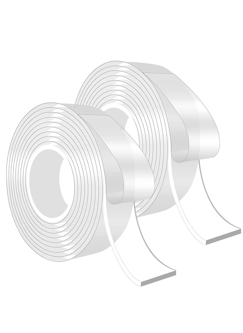 DANSR DANSR Removable Clear Double Sided Tape Heavy Duty Tape Traceless Washable Removable Multipurpose Grip Tape for Carpets Rugs Walls Floors IndoorOutdoor TRANSPERENT TAPE 1 MM 2 