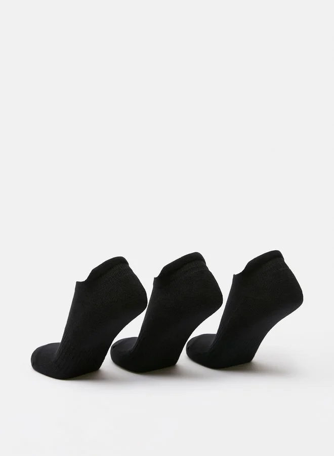 Dash Black Textured Ankle Length Sports Socks - Set of 3 for Men | Best Price UAE
