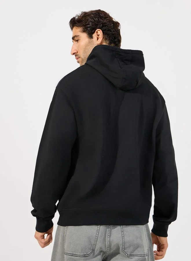 Styli Minimal Emoji Print Relaxed Fit Hoodie