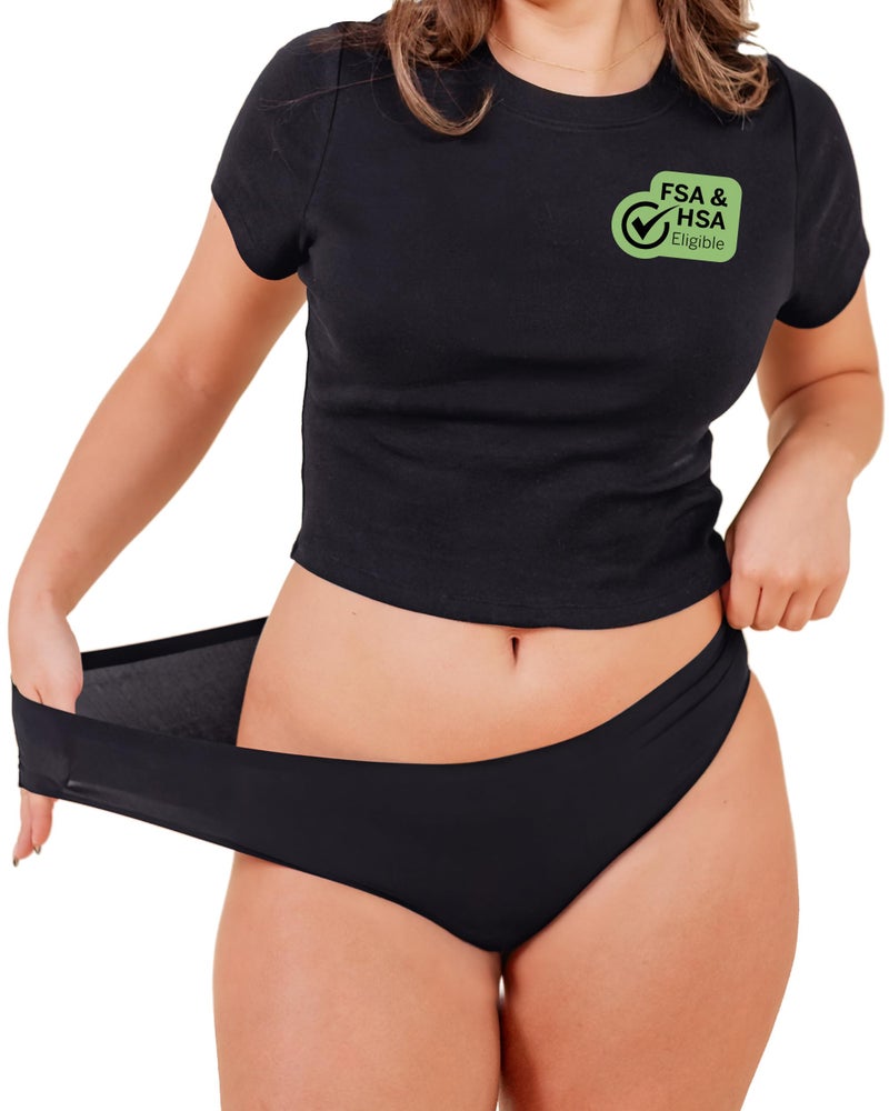 Pixie Cup Pixie Organic Cotton Gusset Period Underwear Best Leakproof Panties with BloatFitâ„¢ Technology Ranked 1 for Ultra Soft Black - Image 1