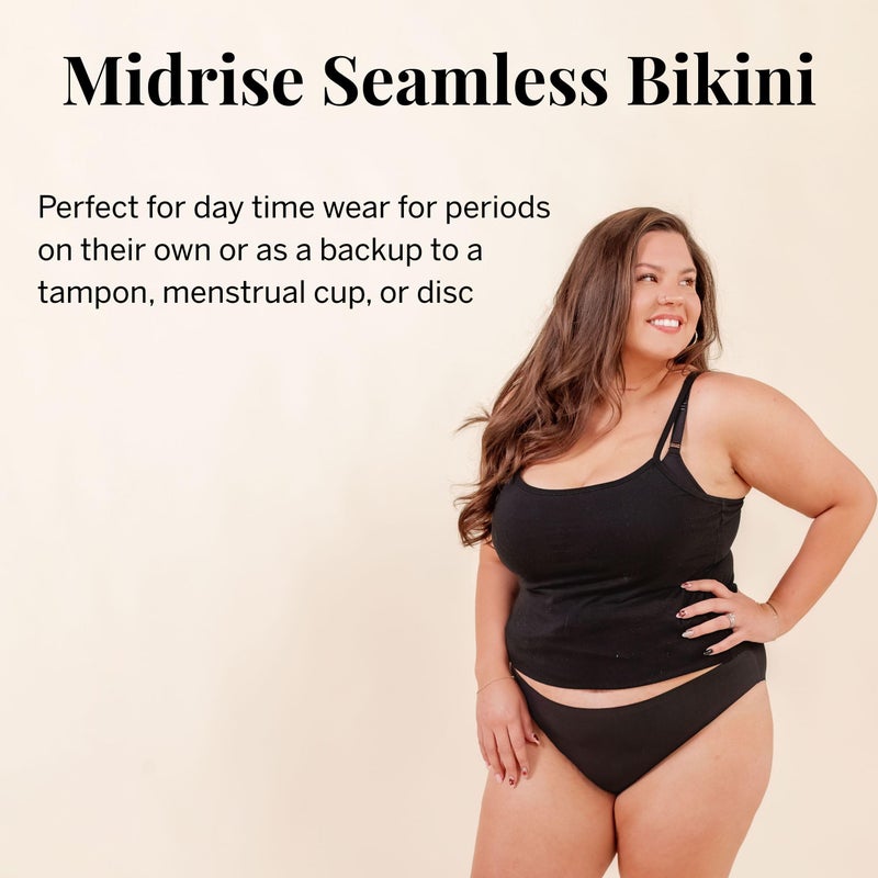 Pixie Cup Pixie Organic Cotton Gusset Period Underwear Best Leakproof Panties with BloatFitâ„¢ Technology Ranked 1 for Ultra Soft Black - Image 3