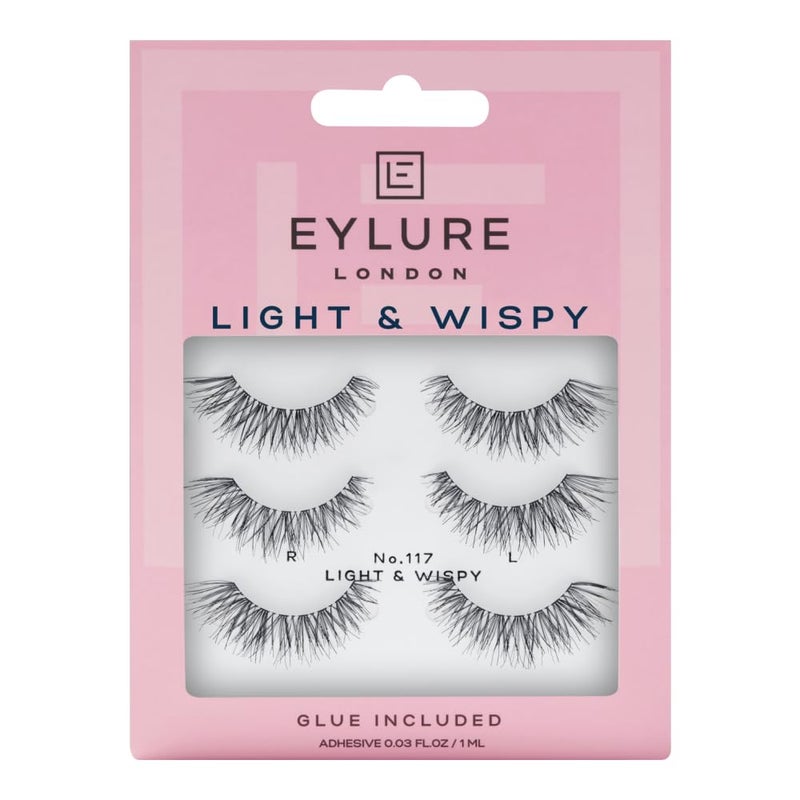 Eylure Texture False Lash, Style No. 117, Reusable, Adhesive Included, 3 Pair - Image 1