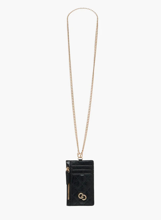 سيليست Quilted Cardholder with Detachable Chain Strap