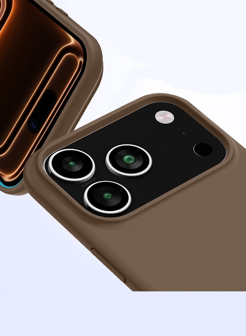 CATANES Silicone Protective Phone Case for iPhone 17 Pro Max - Soft Anti-Scratch Microfiber Lining Ultra Slim Drop Protection Phone Cover - Desert Titanium - Image 2