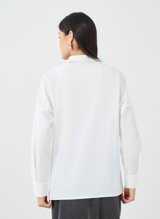 ستايلي قميص ستايلي سادة بياقة وأكمام بأزرار - Image 5