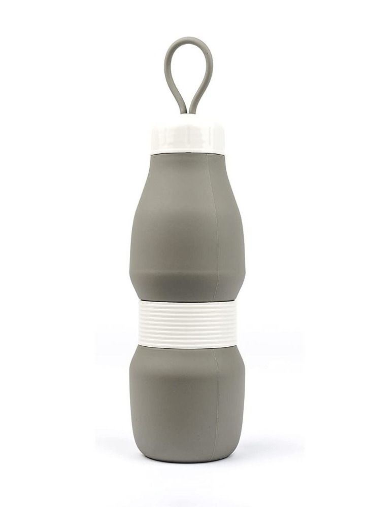 Jumble & co & Co Whippy Collapsible Silicone 520Ml Bottle Grey - Image 1