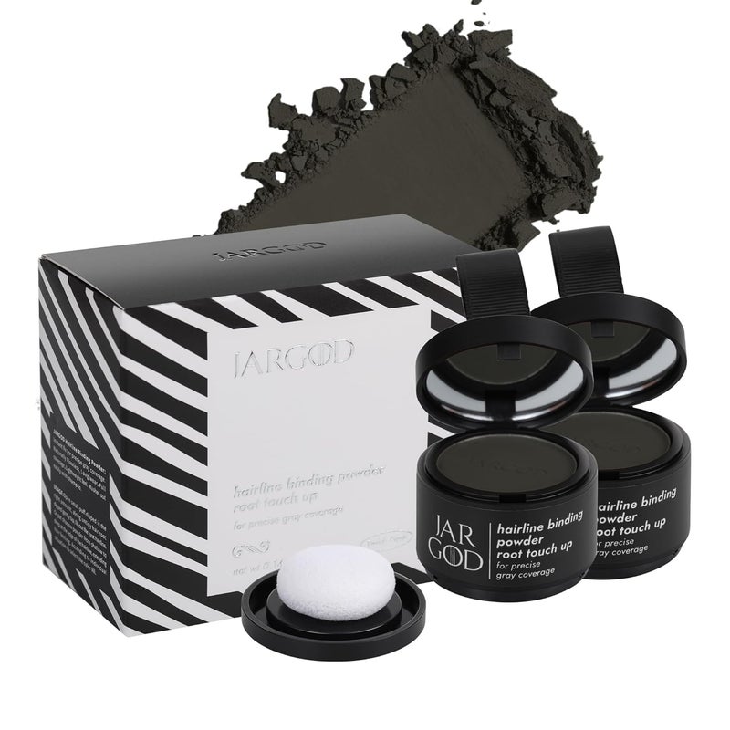 Hairline Powder Root TouchUp 014 Ounce Pack of 2 Black  Instant Gray Coverage Temporary Hair Color for Roots and Highlights for Women  Men