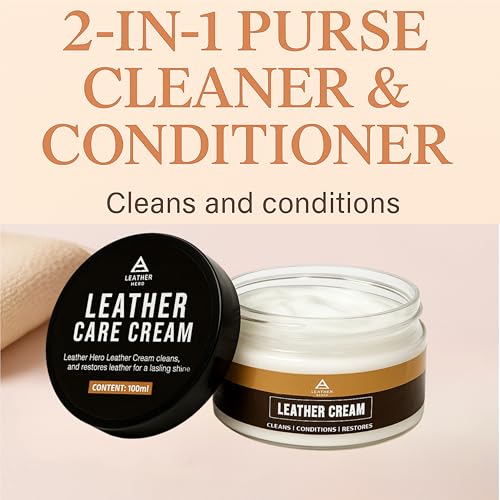 Leather Hero 2-in-1 Purse Cleaner & Conditioner – Leather Cream for Handbags, Designer Bags, Faux & Saffiano Leather – Non-Greasy, Won’t Darken, Safe for Purses, Jackets & More - Image 2
