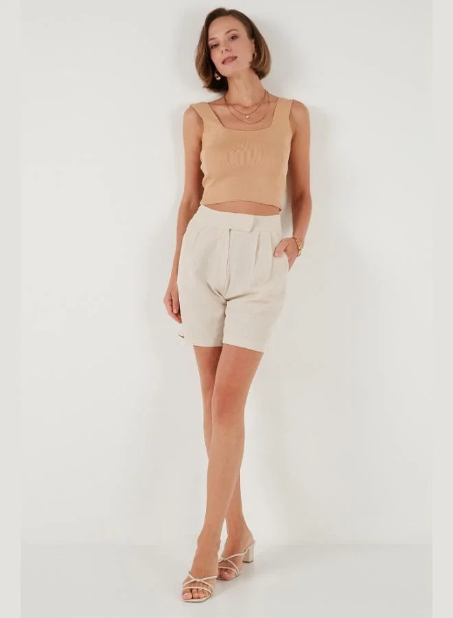 Lela Lela 100% Cotton High Waist Shorts Women's Shorts 673SY601