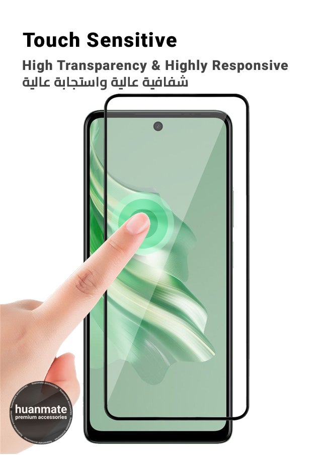 Tecno Spark 20 Pro Screen Protector – Premium Edge to Edge Tempered Glass, High Transparency, Delicate Touch, Anti-Explosion, Smooth Arc Edges, Easy Installation