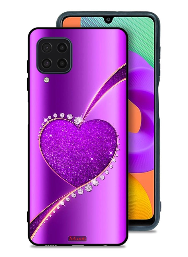 Tolwak Samsung Galaxy M22 Protective Case Cover Glitter Heart - Image 1