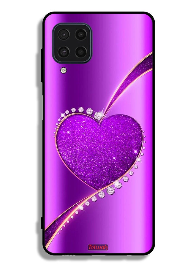 Tolwak Samsung Galaxy M22 Protective Case Cover Glitter Heart - Image 2