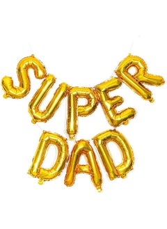 Atpata Funky Atpata Funky Super Dad Balloon Combo - 16" Golden Letter Balloons with 10pcs. 12" Golden Confetti Balloons for Father?s Day Birthday Party Decorations, Gold, Large  - Image 4