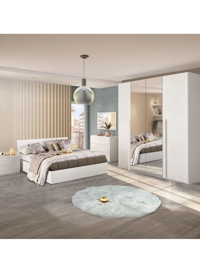 Furniture Factory European Union Engineered Wood 5-Piece Bedroom Set - White - Image 1