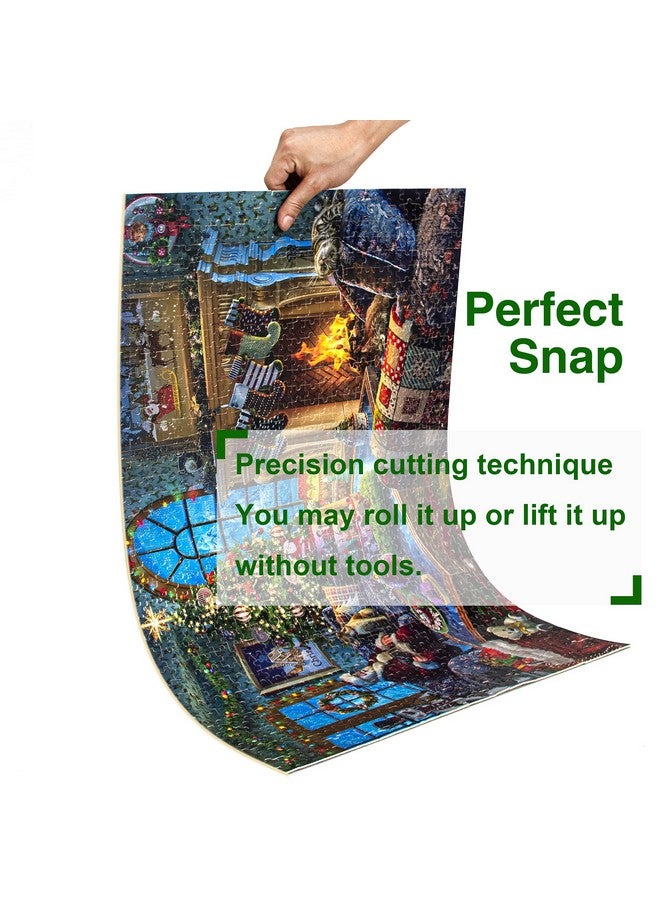 Lavievert Wooden Jigsaw Puzzle 1000 Piece Puzzle For Adults And Kids - Santa Claus, Fireplace, Christmas Tree & Warm Christmas - Image 3
