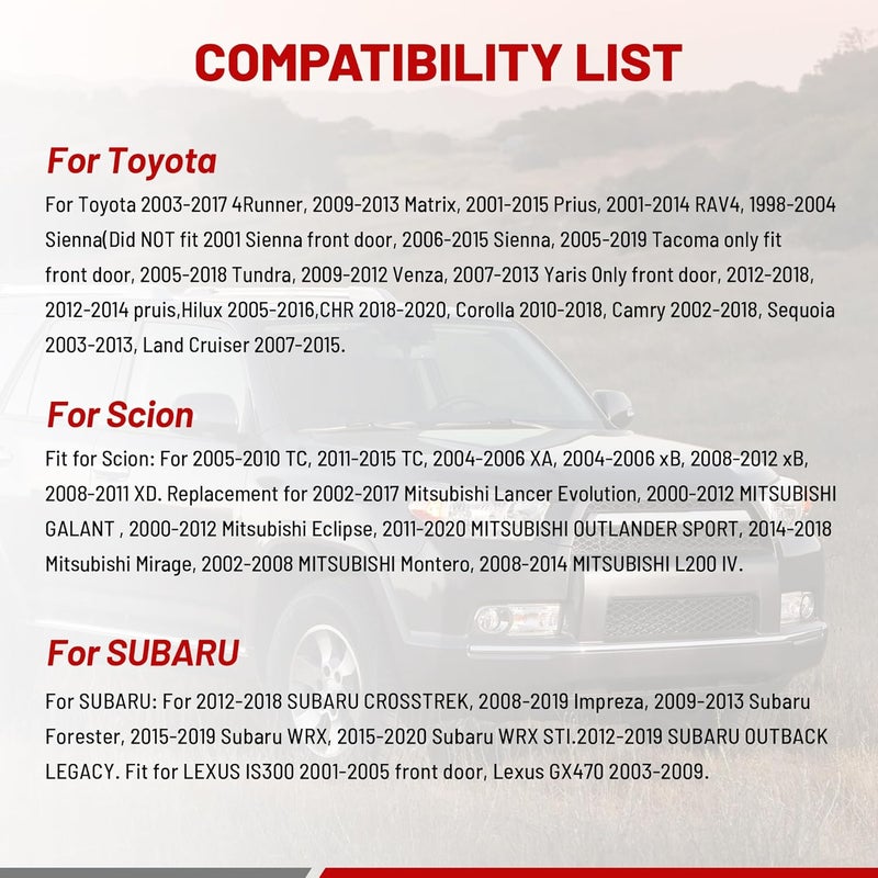 RED WOLF Car Door Speaker Wiring Harness Adapter Connector Plug Replacement for 2000-2019 Toyota Camry 4Runner Tacoma RAV4 Scion, Subaru 2012-2019, Mitsubishi 2002-2020 4PCs - Image 2