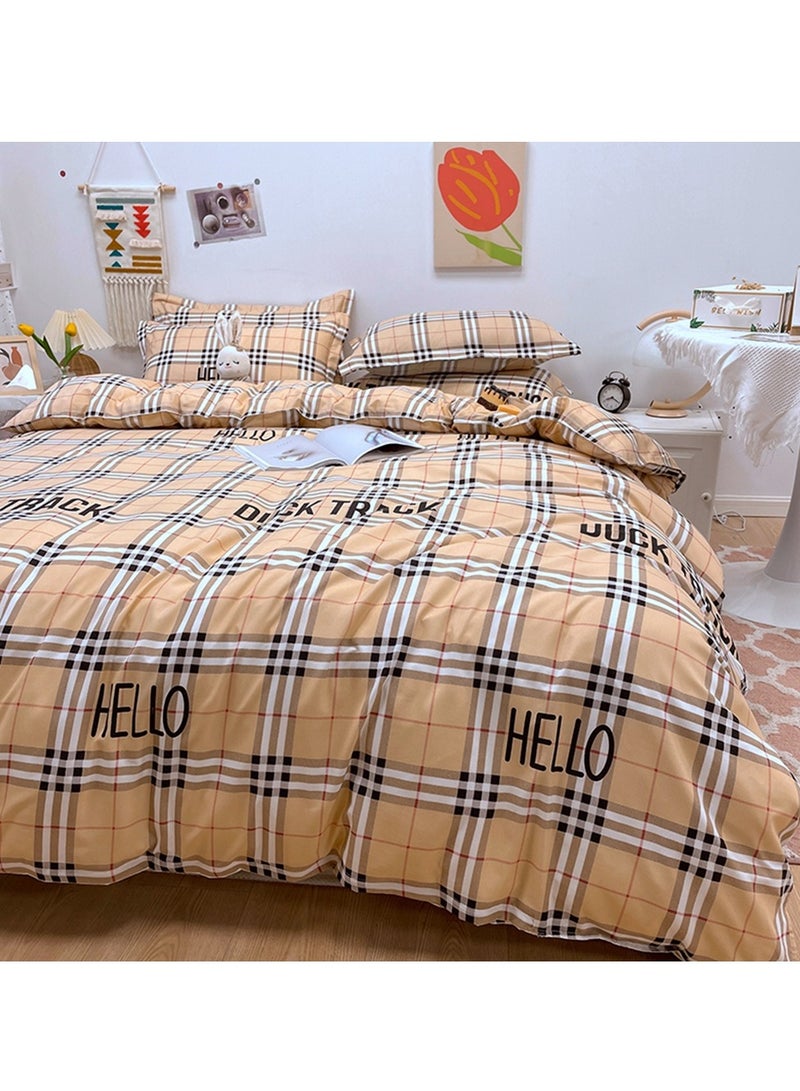 Sharpdo 4-piece bedding set microfiber soft quilt set with 1 quilt cover, 1 flat sheet and 2 pillowcases 2.2m bed（220*240cm） - Image 1