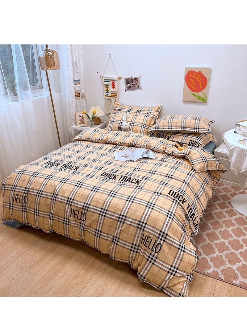 Sharpdo 4-piece bedding set microfiber soft quilt set with 1 quilt cover, 1 flat sheet and 2 pillowcases 2.2m bed（220*240cm） - Image 5