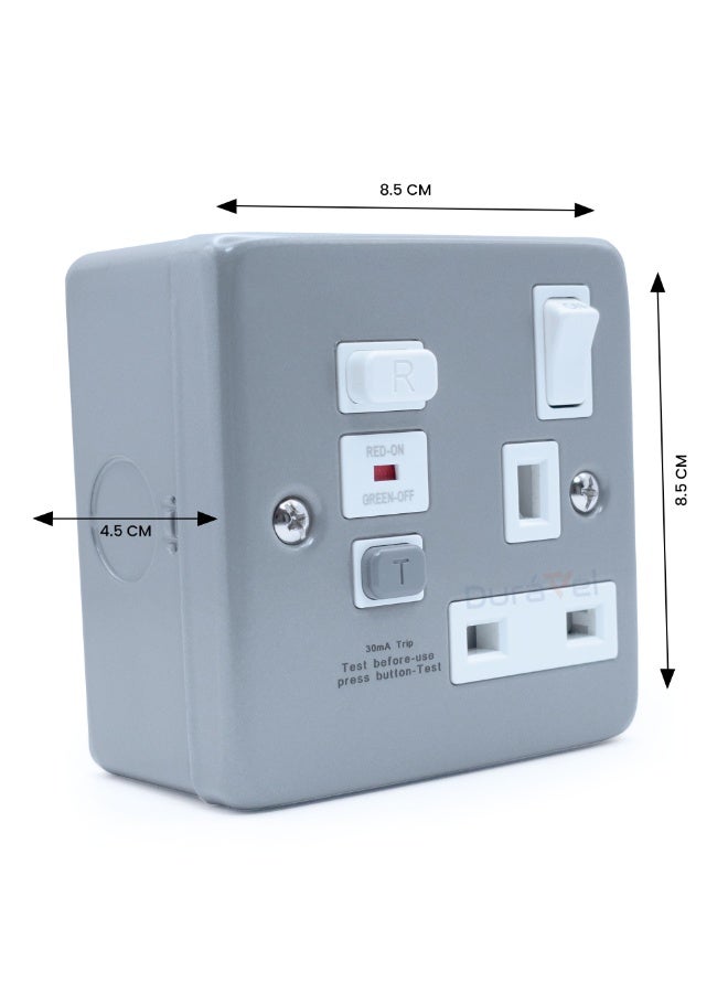 درافل مقبس كهربائي Duravel 1G من النوع A RCD مغلف بالمعدن - Image 5