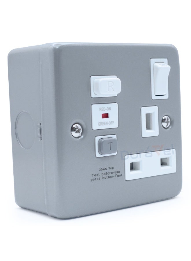 درافل مقبس كهربائي Duravel 1G من النوع A RCD مغلف بالمعدن - Image 1