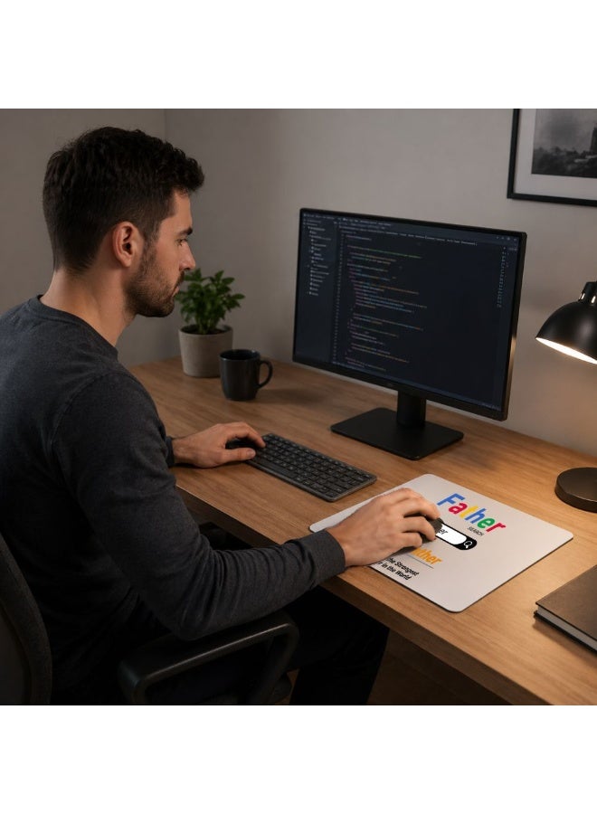 PRINTSHOP4ME Make Dad's Workday More Comfortable With Our Father's Day Mouse Pad - Non-Slip Base And Smooth Surface For Precise Mouse Control - A Thoughtful Gift - Image 4