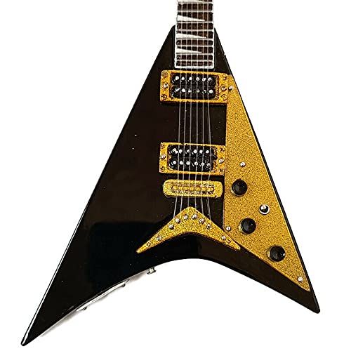 Axe Heaven RR-085 Randy Rhoads Black and Gold Concorde Flying V Mini Guitar - Image 4