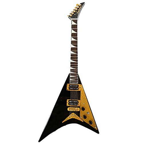 Axe Heaven RR-085 Randy Rhoads Black and Gold Concorde Flying V Mini Guitar - Image 1